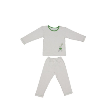 Kinder pyjama van biologisch katoen - groene kikker - 3 tot 4 jaar - Zizzz 